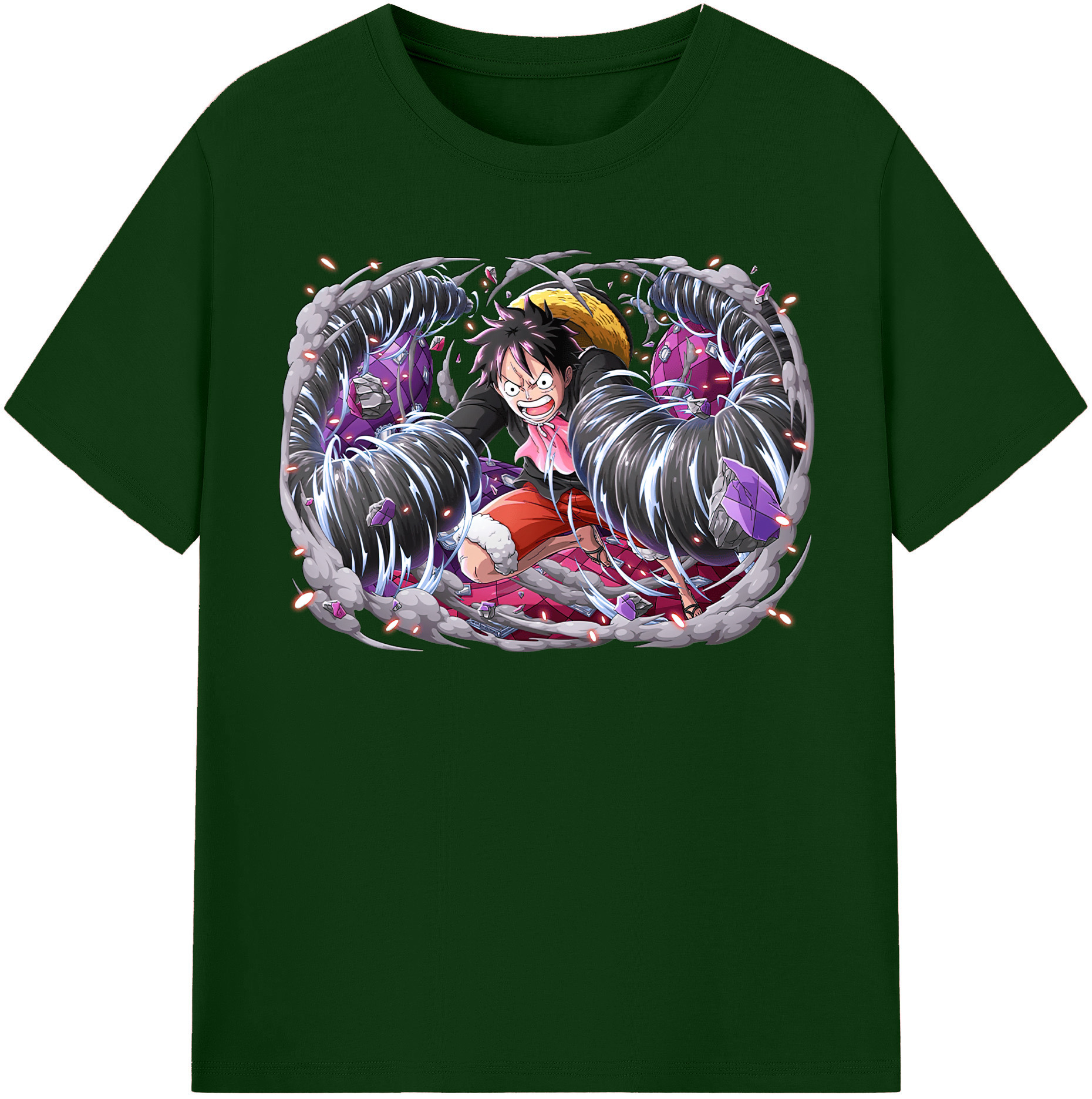 ワンピース モンキー・D・ルフィ ONE PIECE Monkey D. Luffy 綿100％半袖Tシャツ（フロントプリント）